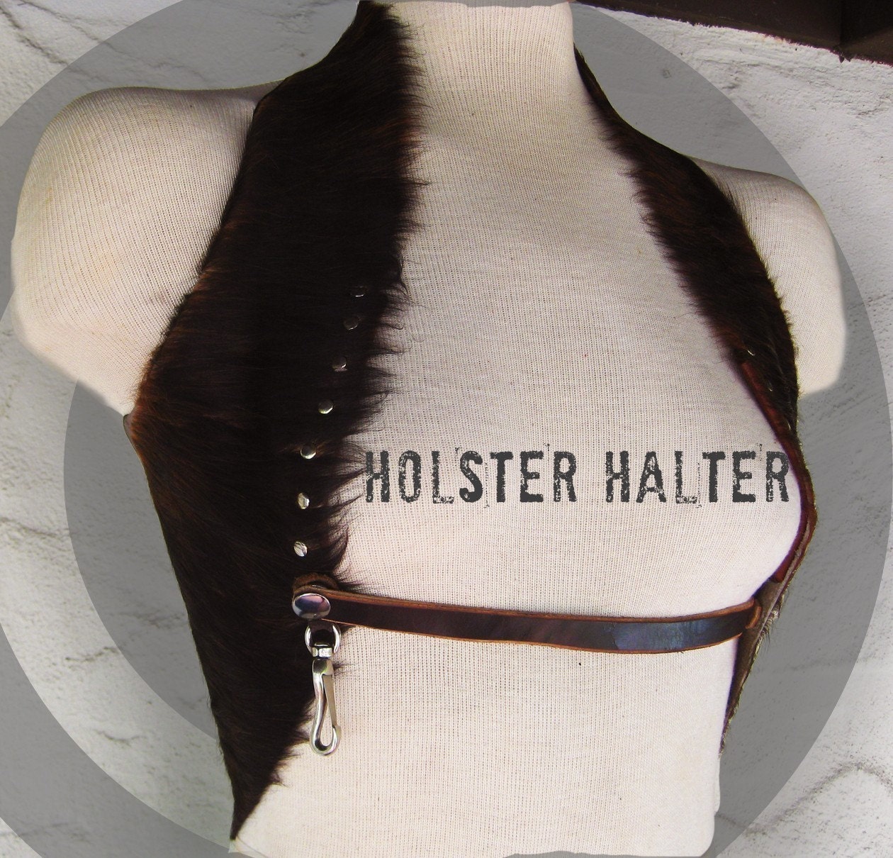 Steam Punk Holster Halter with Fur