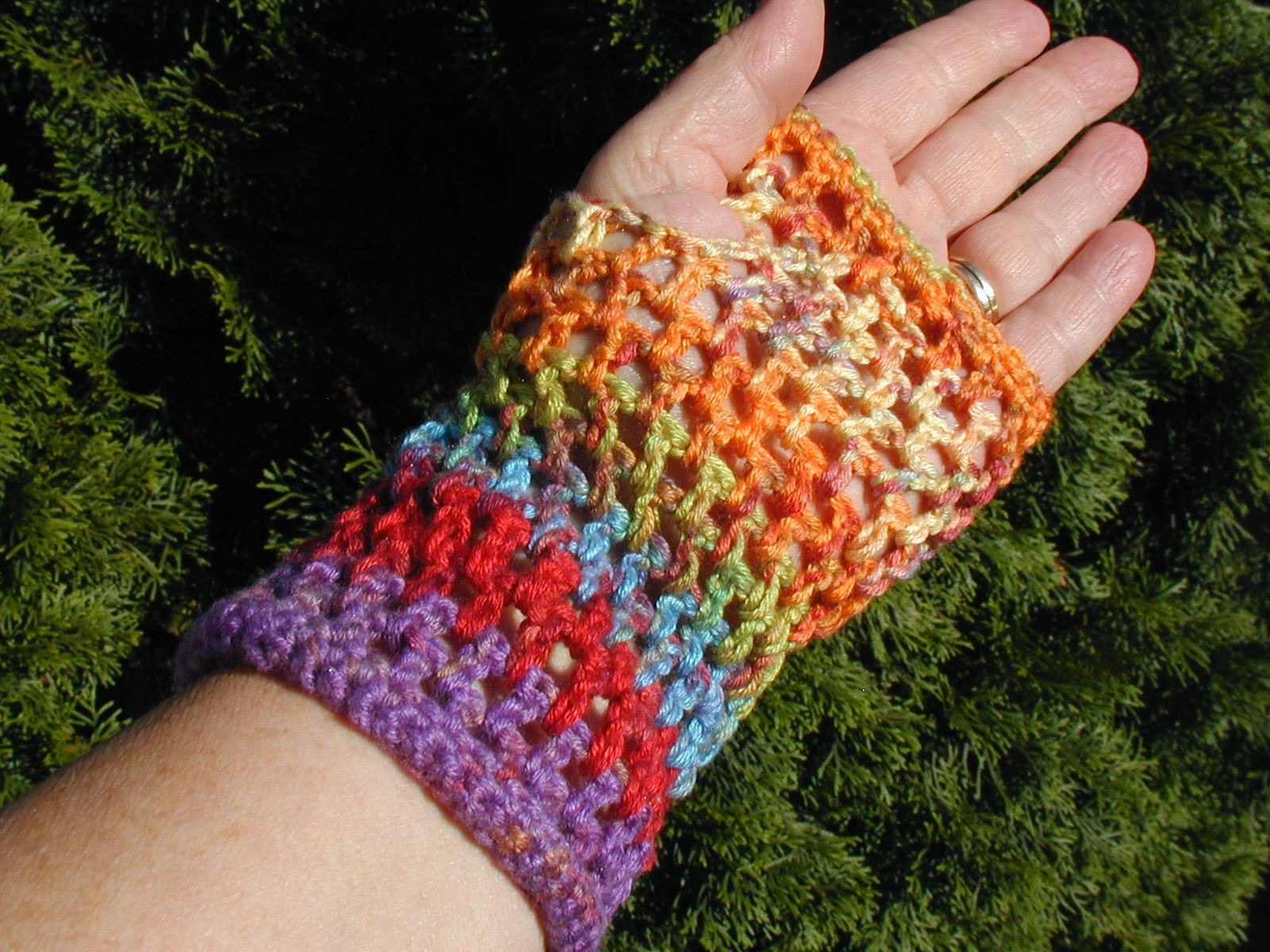 Rainbow Fingerless Gloves