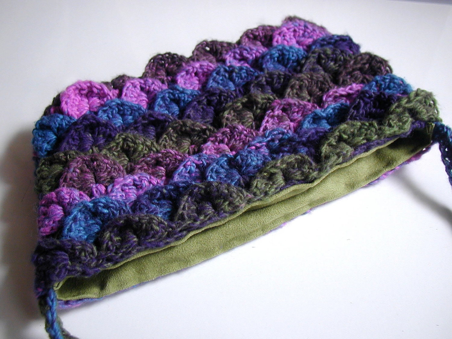 Multicolor Woodland Crocodile Stitch Handbag