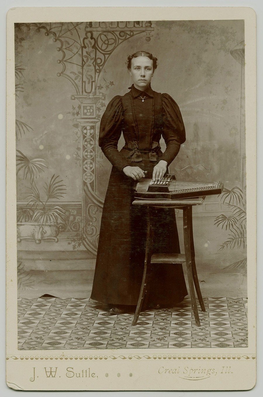 Zither Player Musician Cabinet Card