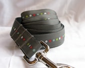 Gray Polka Dot Dog Leash (Large)