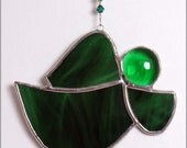 FREE POSTAGE - Little stained glass Guardian Angel christmas ornament - choose one of five colors