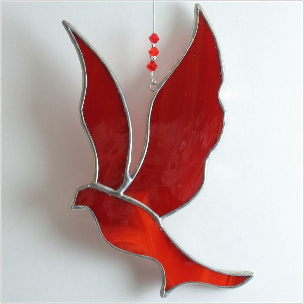 Stained glass Dove of Peace christmas ornament - FREE POSTAGE