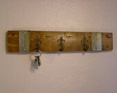 Wine Barrel Key Rack with Fleur de Lis Hooks