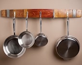 Barrel Stave Pot Rack with Metal Bands