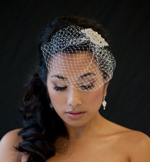Petite Birdcage Veil, Birdcage Veil, 7 Inch Birdcage Veil, Wedding Veil - DENISE