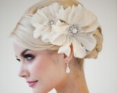 Bridal Head Piece, Bridal Fascinator, Wedding Hair Accessory, Bridal Flower Hairclip - Rhianna