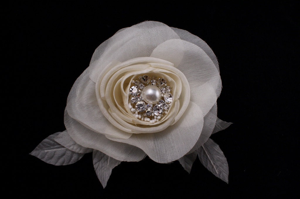 Wedding Hair Accessory, Silk Flower Hair Comb, Bridal Hair Flower, Bridal Head Piece, Fascinator - DANICA