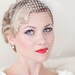 Birdcage Veil Embellished with Swarovski Pearls, Bridal Veil, Wedding veil