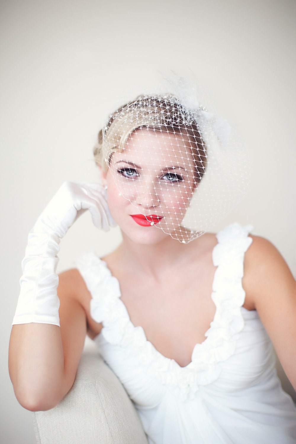Birdcage Veil Embellished with Swarovski Pearls, Bridal Veil, Wedding veil