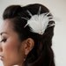 Bridal Fascinator, Wedding Fascinator, Ivory Feather Fascinator, Wedding Hair Accessory - ANGEL