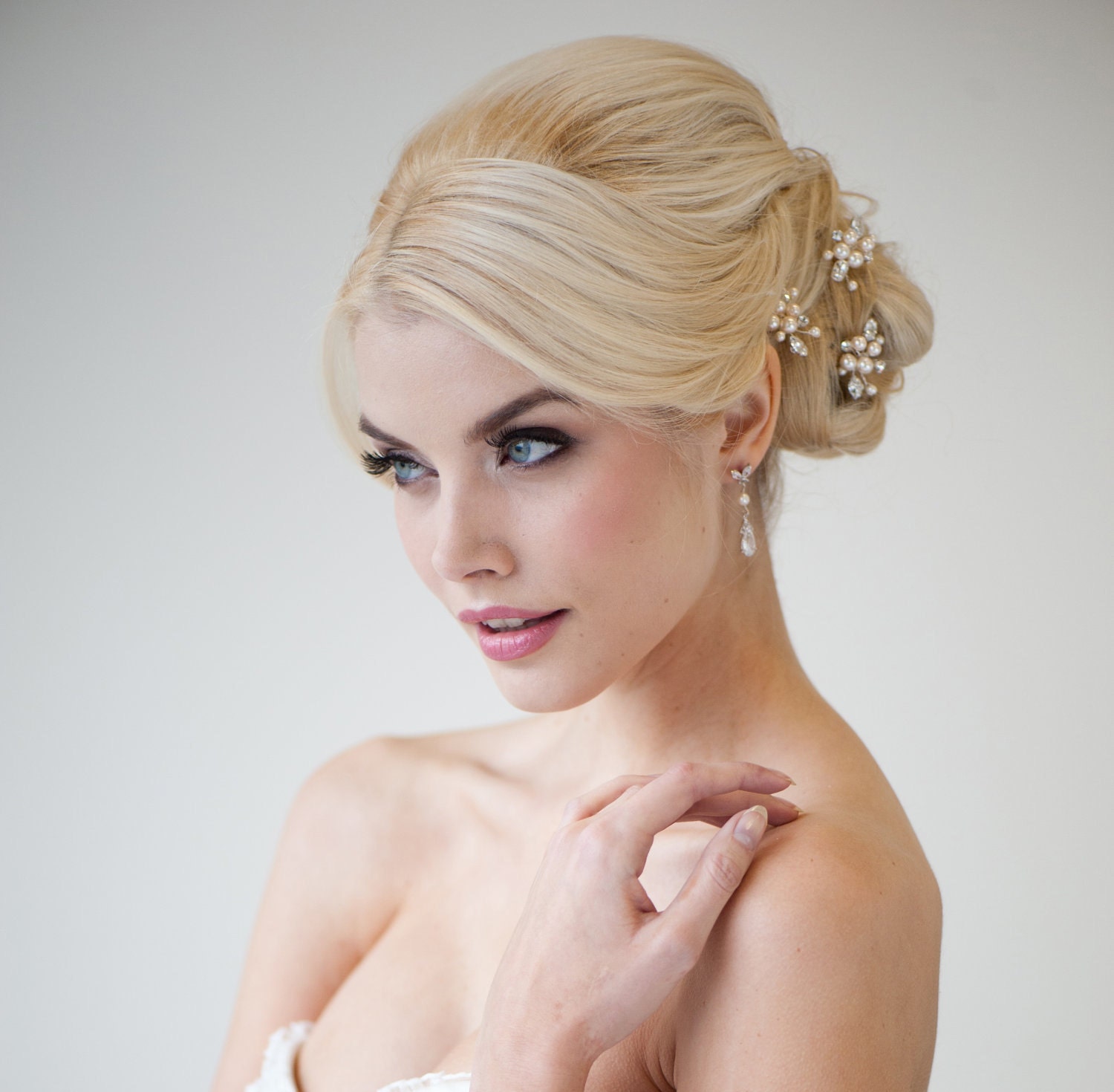 Bridal Hairpins, Wedding Hairpins, Swarovski Hairpins, Pearl Hairpins - DIANNE