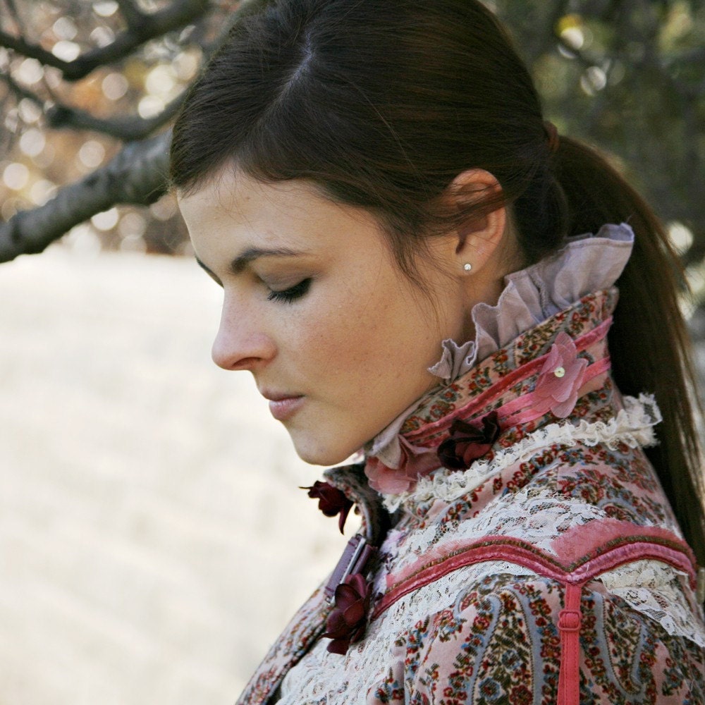 upcycled clothing . romantic wearable art jacket . ashes and wine