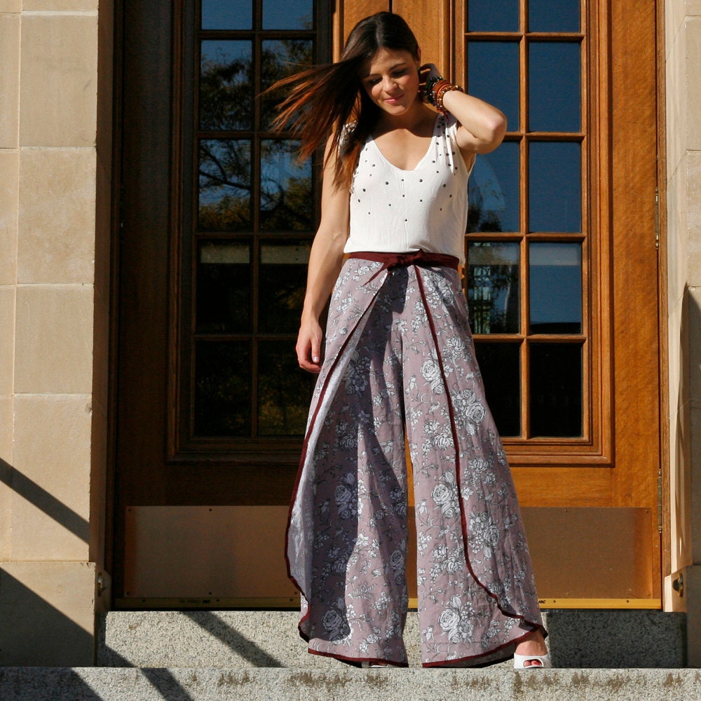 upcycled clothing . wrap pants . stepping out