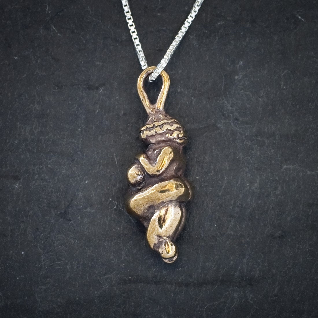 Bronze Venus of Willendorf Pendant - (Just the pendant, chains are sold separately.)