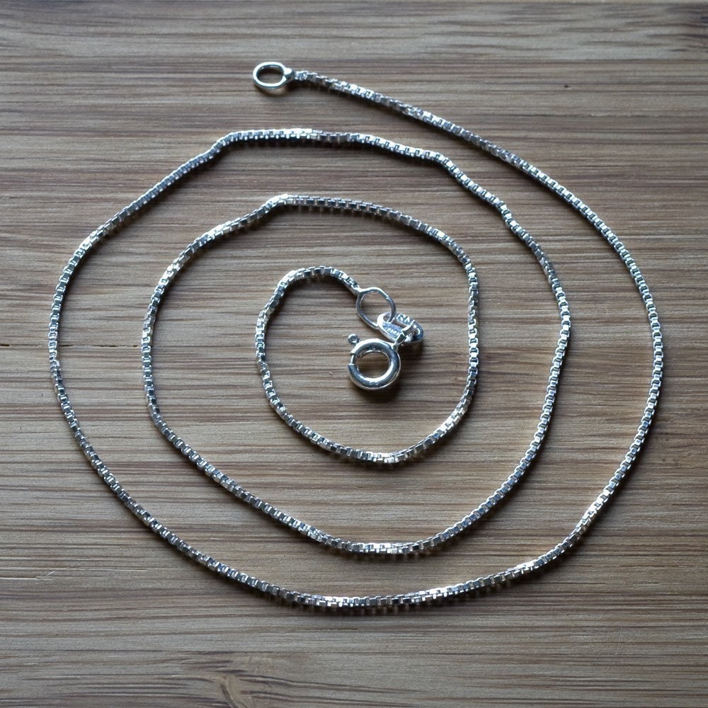 Sterling Silver Box Chain - 18 inch - 1mm