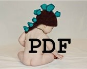 Stegosaurus Dinosaur Crochet Hat Pattern PDF Baby Child Toddler