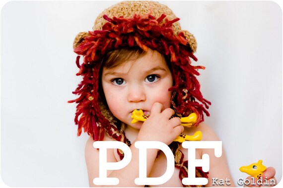 PDF Crochet Shaggy Lion Hat Pattern for Babies, Children