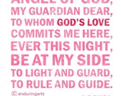 Pink and Rose Red GUARDIAN ANGEL PRAYER