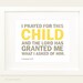 I prayed for this CHILD Nursery Decor in yellow and grey