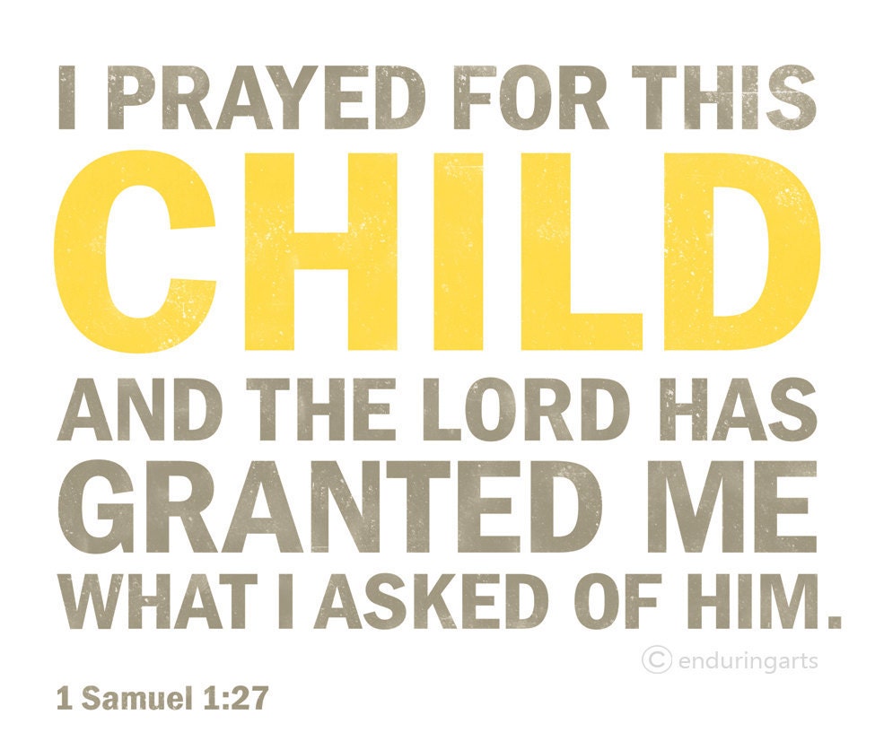 I prayed for this CHILD Nursery Decor in yellow and grey