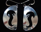 Snakes with Dreads Quarter Dome Sterling Silver Earrings