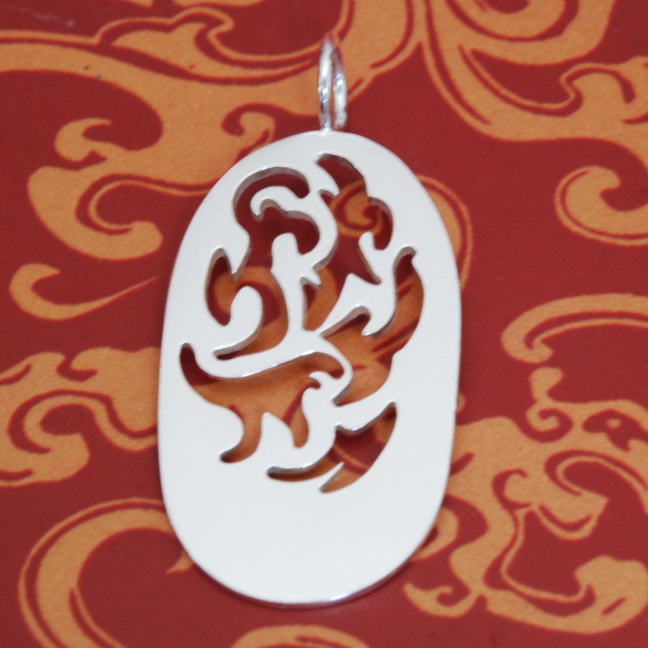 Dancing Dog Handmade Sterling Silver Pendant