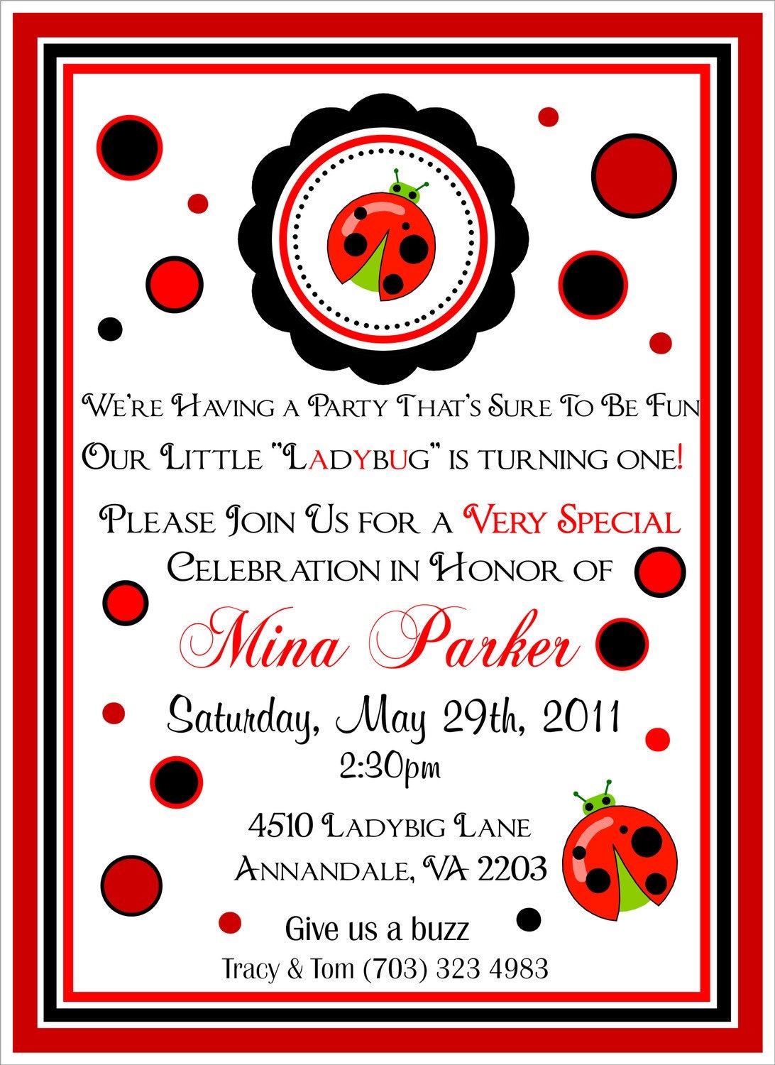 Ladybugs Invitations