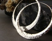 sterling silver  hoop earrings hammered 1 3/4 inches gypsy moon hoop special reserved listing for K.O.