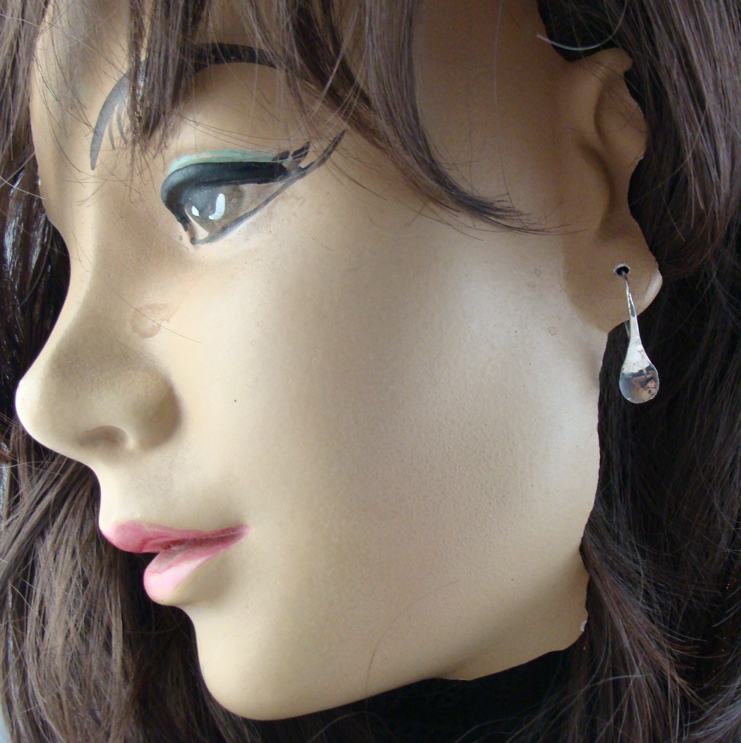 lil raindrops hammered sterling silver earrings