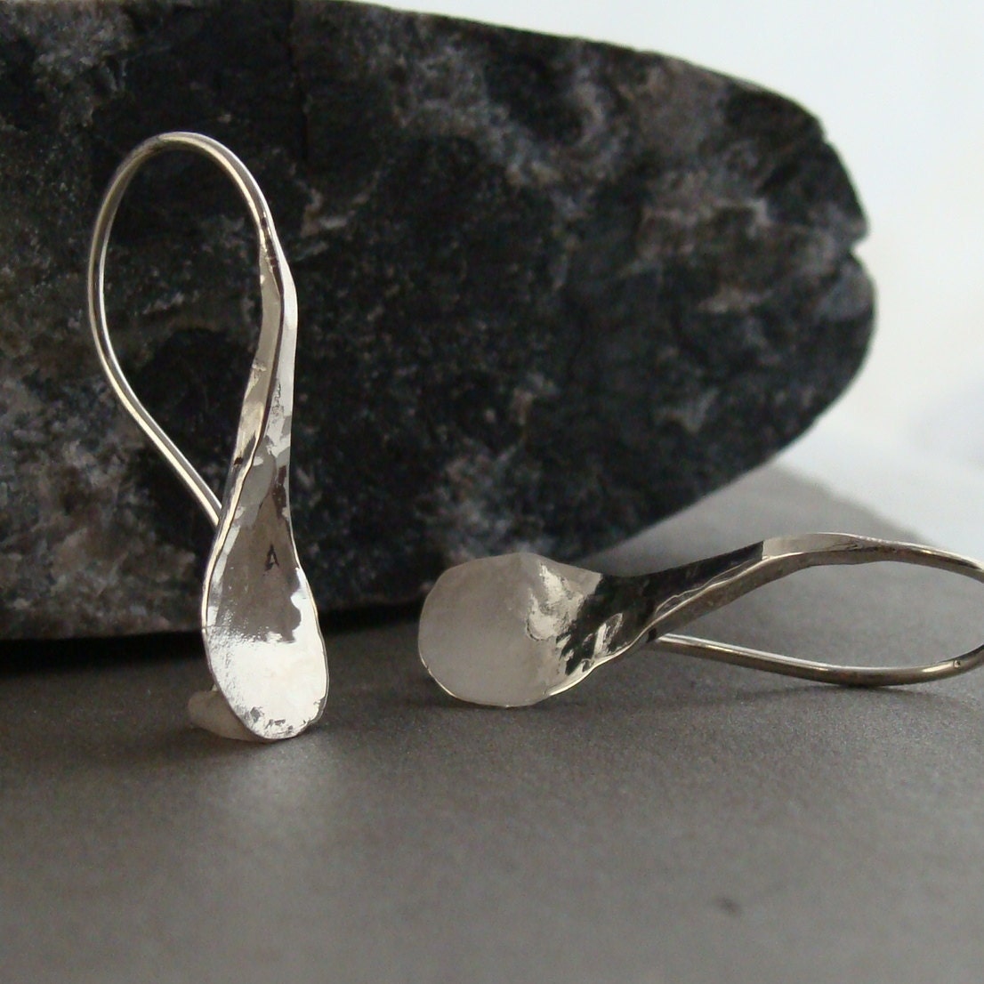 lil raindrops hammered sterling silver earrings