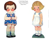 Dollie Dingle Vintage Paper Dolls Digital Sheet C-260  for Transfers or Sewing into Dolls, Cards, Scrapbooking