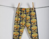 littlefour organic cheeseburger print toddler leggings handmade in san francisco 2T 3T 4T 5T