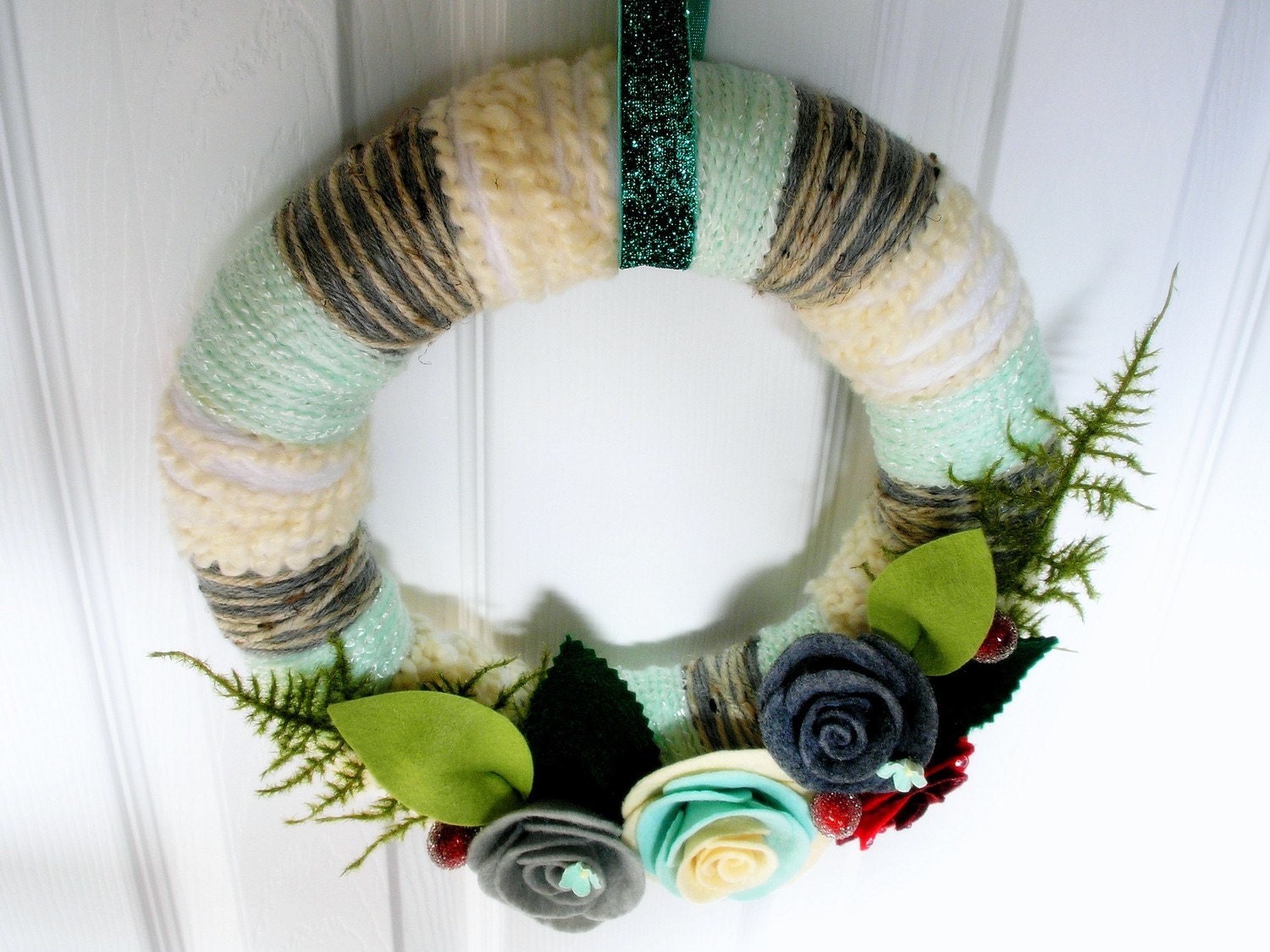 Vintage Typewriter-The Original Felt Yarn Wreath