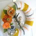 Fluffy White and Mustard White Owl Yarn Wreath - The Original Felt and Yarn Wreath