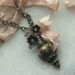 Found Object Jewelry, Antique Brass Drawer Pull, Repurposed Necklace, Mothers Day