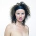 Ecofriendly black leather fringe hairband