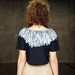 Black handpainted ecocotton jersey cape shirt with metal buttons -MADE TO ORDER