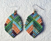 Large Buddha Earrings - green multicolor