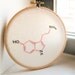 Serotonin Molecule Embroidery Wall Art - 5 inch - In Hoop - Happy