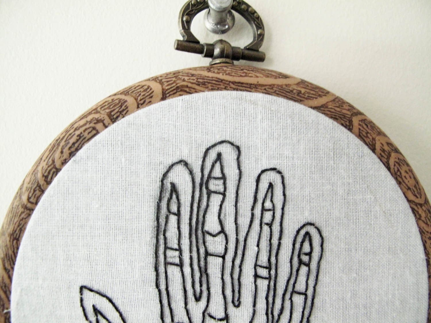 Human Hand Bones Embroidery Wall Art - Phalanges