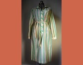 70s Striped and Belted Shirt Dress (M or L)