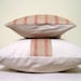 Set of two red stripe Jute pillow covers - coordinating - natural fiber