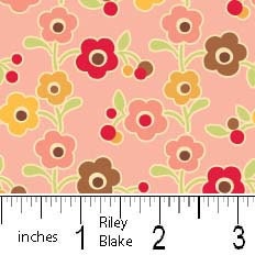 Farm Fresh Farmhouse Flowers Daisies Pink by October Afternoon Cotton Riley Blake Fabrics  - 1 Yard
