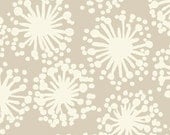 Habitat Dandelion Taupe and White by Michele D'Amore Benartex Fabrics  - 1 Yard - TreasureBayFabric