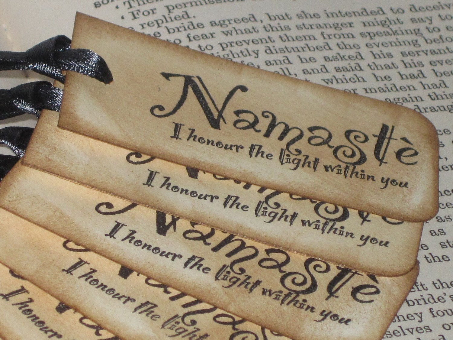 I honor the light within you NAMASTE Yoga Meditation Gift Tags
