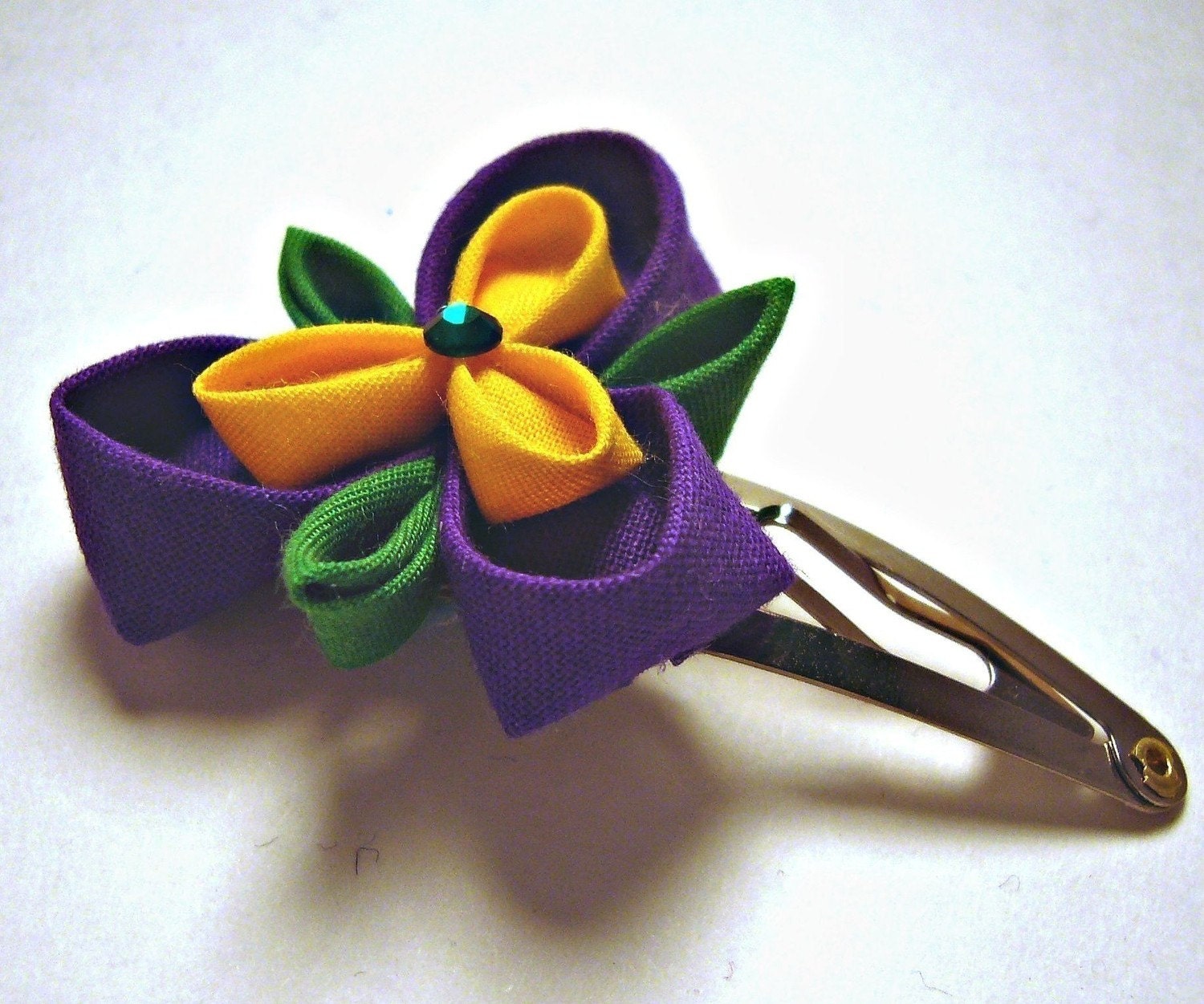 Blooming Iris Japanese Kanzashi Clip