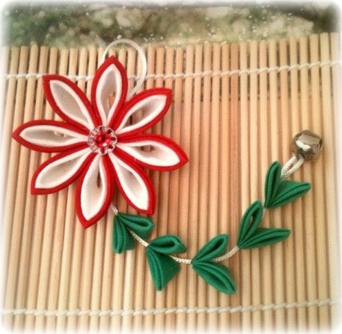 Scarlet Beauty Kanzashi Ornament /Phone/ Purse Charm