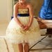 Gold Constellation Flower Girl Dress- Navy Blue Sash Example