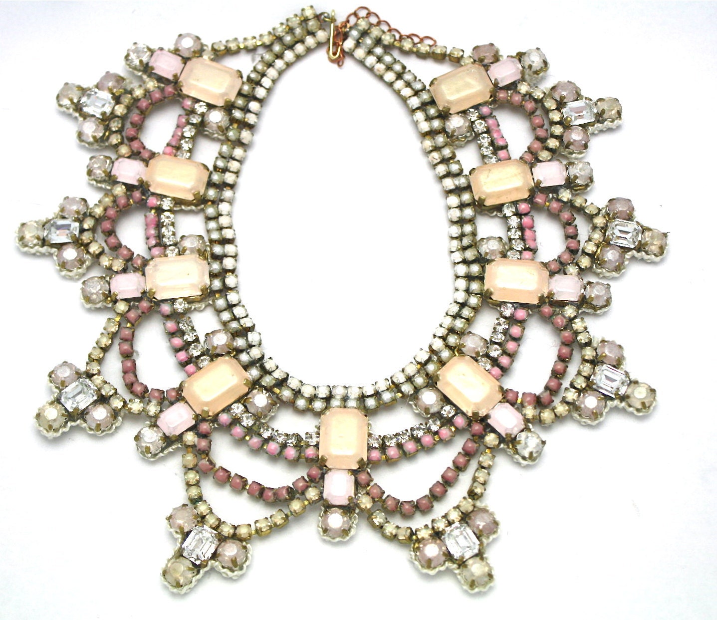 Example Doloris Petunia One of a Kind Custom Necklace (Bridal Peony Necklace with Swarovski Crystals)